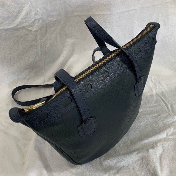 Blue pebble leather shoulder bag purse custom - Picture 5 of 12